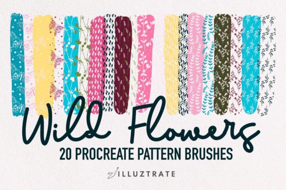 Download Wild Flowers Procreate Pattern Brushes - Pattern Collection