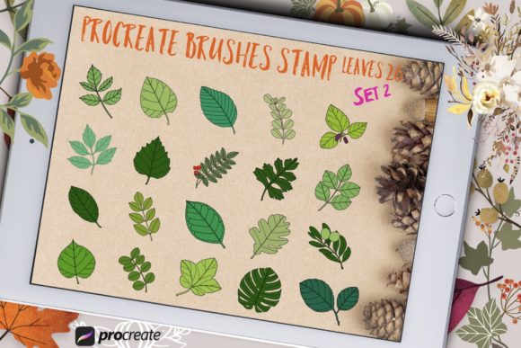 Download Procreate Brushes Stamp Leaves Set 2 - Set Collection