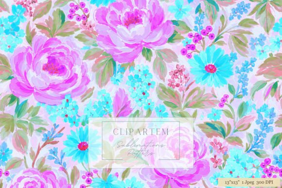 Download Pink Teal Floral Sublimation Pattern - Pattern Collection