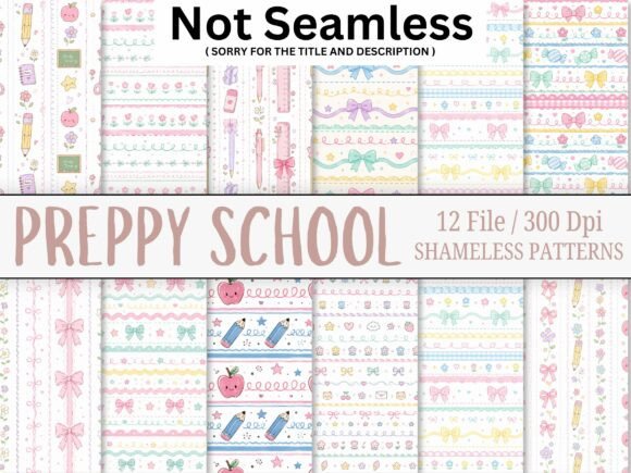 Download Preppy School Seamless Pattern Bundle - Pattern Collection