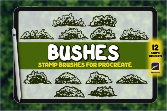Download Bush Brush Stamp Set for Procreate - Set Collection