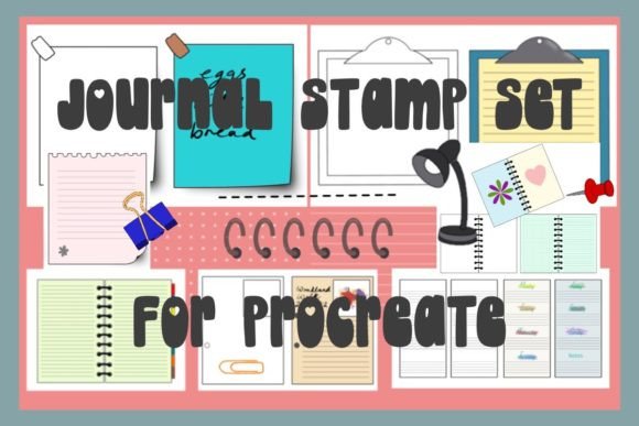 Download Procreate Journal &amp; Office Stamp Set - Set Collection