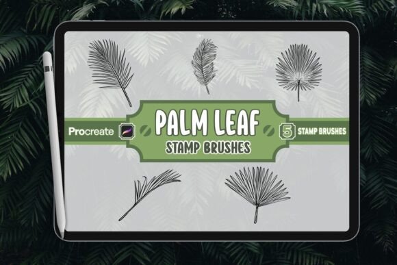 Download Palm Leaf Brush Stamp Set for Procreate - Set Collection