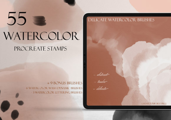 Download Delicate Watercolor Procreate Brush Set - Set Collection