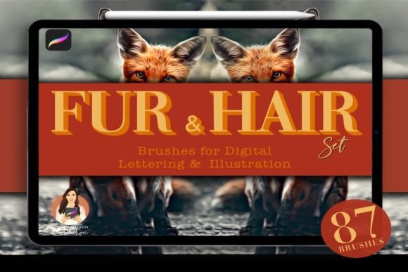 Download 87 Fur &amp; Hair Procreate Brush Set - Set Collection