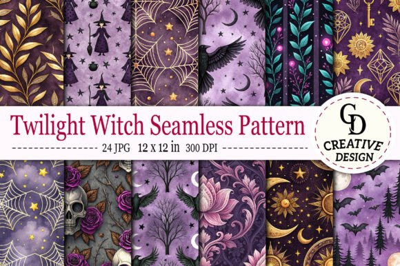 Download Twilight Witch Seamless Pattern - Pattern Collection