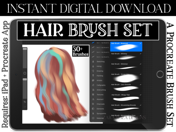 Download Procreate Hair Brush Set Vol. 2 - Set Collection